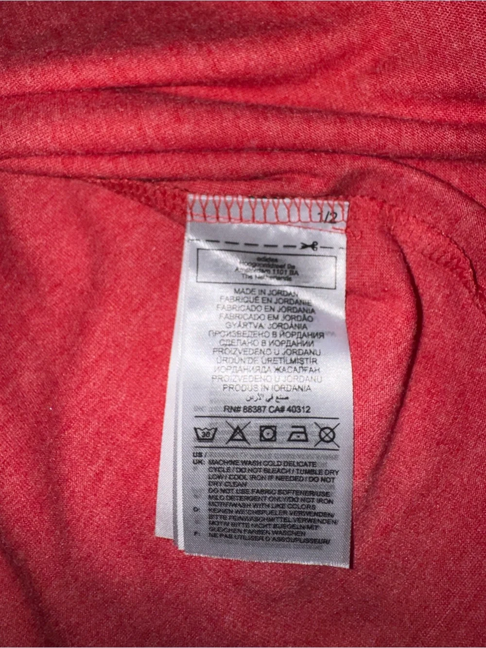 adidas Men's Heathered Red Short Sleeve Athletic Tee